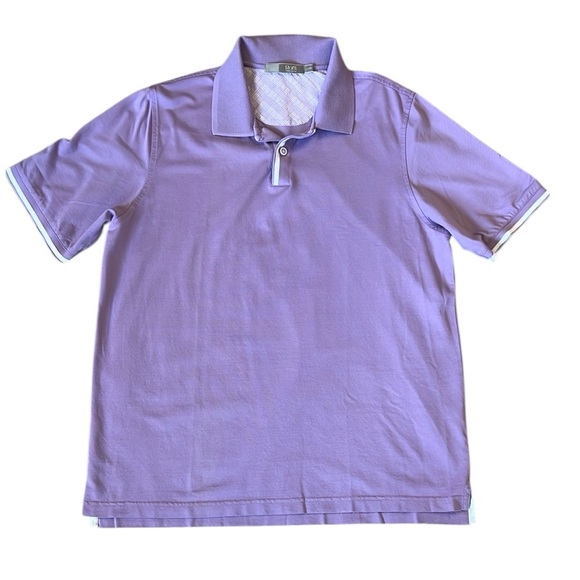 Raffi Polo Shirt Short Sleeve 100% Cotton Pique 2-Button Light Purple Large - Picture 2 of 11